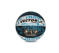 Vector X Power Basketball (Black/White/Blue, Size: 5) Material: Rubber | Water-Resistant Ball Rubber | Appealing Graphics