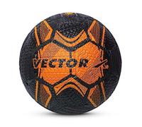 Vector X Street Soccer Football (Orange/Black, Size-5) Material- Moulded rubber | All Surface | High Bounce | High Speed | Rubberized Outer core | High Air Retention Bladder | 32 Panel | Training