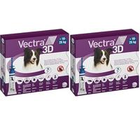 VECTRA® 3D Antiparassitario per Cane - 3 Pipette Antipulci, Antizecche e Antizanzare per cani 10/25 kg - Protegge da Pulci, Zecche, Flebotomi e Mosche (Confezione da 2)