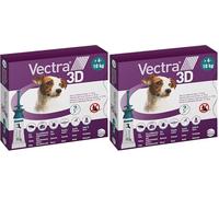 VECTRA 3D Antiparassitario per Cane 3 Pipette Antipulci Antizecche e Antizanzare per cani da 4 a10 kg Protegge da Pulci Zecche Flebotomi e Mosche. (Confezione da 2)