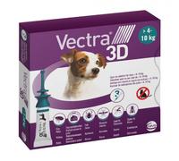 Vectra - 3D Cani 4-10 Kg Pulci e Zecche Confezione 3 Pipette (Scadenza Prodotto 12/2025)