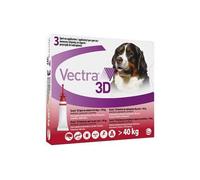 VECTRA 3D Antiparassitario per Cane 3 Pipette Antipulci Antizecche e Antizanzare per cani XL oltre i 40 kg Protegge da Pulci Zecche Flebotomi e Mosche