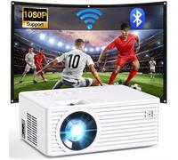 Vecupou WiFi Projector 8500, Full HD 1080P & Max 200Inch Display Supported Outdoor Mini Projector, Wireless Smartphone Miracast Airplay DLNA, Compatible with TV Stick/HDMI/PS4/AV [Tripod Included]
