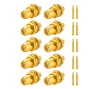 Vecys 10 PCS RP-SMA Connettori RP-SMA Femmina Bulkhead con Maschio Pin a Saldatura Connettore RG405 .086" Semi-rigido RF Coassiale Cavo