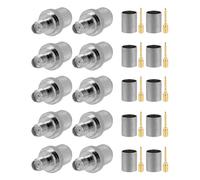 Vecys 10 PCS RP SMA Connettori RP SMA Femmina con Pin Maschio Crimpare Connettore per RG8 VLMR400 RG213 RF Coassiale Cavo