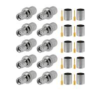 Vecys 10 PCS RP SMA Connettori RP SMA Maschio Crimpare Connettore per RG8 VLMR400 RG213 RF Coassiale Cavo