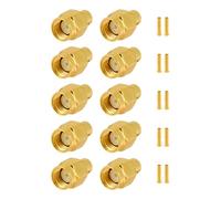 Vecys 10 PCS RP SMA Connettori RP SMA Maschio Saldatura Connettore per RG402 .141" Semi-rigido RF Coassiale Cavo