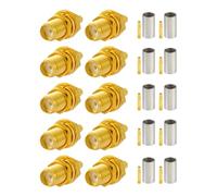 Vecys 10 PCS SMA Connettori SMA Femmina Paratia Connettore a Crimpare per RG142 RG400 LMR195 RF Coassiale Cavo