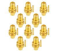 Vecys 10 PCS SMA Connettori SMA Femmina Saldare da Paratia Connettore per RG402 .141" Semi-rigido RF Coassiale Cavo