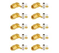Vecys 10 PCS SMA Connettori SMA Maschio Angolo Retto Crimpare a Connettore per RG316 RG174 RF Coassiale Cavo