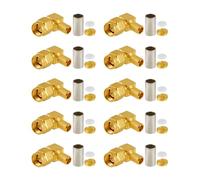 Vecys 10 PCS SMA Connettori SMA Maschio Angolo Retto Crimpare a Connettore per RG58 RG142 RG400 VLMR195 RF Coassiale Cavo