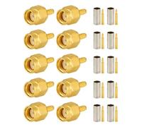 Vecys 10 PCS SMA Connettori SMA Maschio Crimpare a Connettore per RG316 RG174 RF Coassiale Cavo