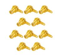 Vecys 10 PCS SMA Femmina Connettori SMA Coassiale Pannello per Montaggio Connettore con Paratia Dado e Terminale a Tazza a Saldare
