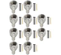 Vecys 10 Pezzi F Tipo RF Connettori 50 Ohm Connettore da Maschio F Coassiale per RG58 RG142 RG400 LMR200 RF Cavo