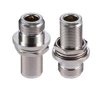 Vecys 2 PCS N Adattatore per Connettore a Paratia Femmina Adattatore Cavo Coassiale Passaparete Tipo N Femmina a Tipo N Femmina 50 Ohm per Antenna WiFi Radio CB