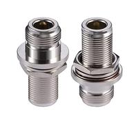 Vecys 2 Pezzi Adattatore Cavo Coassiale Passaparete Tipo N Femmina a Tipo N Femmina 50 Ohm per Antenna WiFi Radio CB