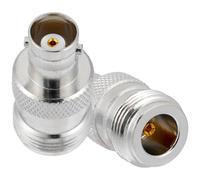 Vecys 2 Pezzi Adattatore Coassiale RF N Femmina a BNC Femmina 50 Ohm Adattatore Antenna N a BNC per Cavo di Prolunga Antenna Radio