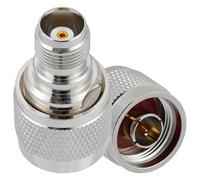 Vecys 2 Pezzi Adattatore Coassiale RF N Maschio a TNC Femmina 50 Ohm Connettore N a TNC Adattatore Coassiale RF per Antenna Radio Cavo di Prolunga