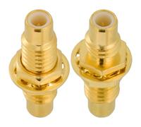 Vecys 2 Pezzi Adattatore Coassiale RF SMC Maschio a Maschio 50 Ohm SMC con Dado e Guarnizione Adattatore ad Alta Frequenza Completamente in Rame Placcato Oro