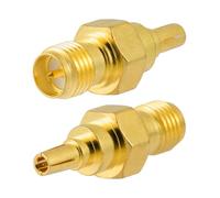 Vecys 2 Pezzi Adattatore RP SMA Femmina a CRC9 Maschio Adattatore Coassiale RF RP SMA a CRC9 da 50 Ohm Adattatore in Rame ad Alta Frequenza per GSM GPRS 3G 4G 5G Modulo Antenna Router Bluetooth