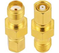 Vecys 2 Pezzi Adattatore SMA Femmina a SMC Femmina 50 Ohm Adattatore Coassiale RF da SMA a SMC per Cavo Coassiale Radio Antenna