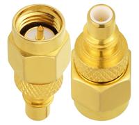 Vecys 2 Pezzi Adattatore SMA Maschio a SMC Maschio 50 Ohm Adattatore Coassiale RF da SMA a SMC per Cavo Coassiale Radio Antenna