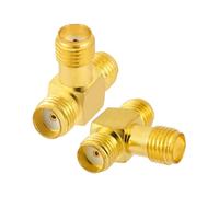 Vecys 2 Pezzi Adattatore SMA Splitter a 3 Vie a Forma di T SMA Femmina a Doppia Femmina Splitter Adattatore Antenna Convertitore 50 Ohm