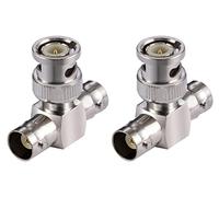 Vecys 2 Pezzi Adattatori BNC Maschio a Doppio BNC Femmina Connettore a 3 Vie T-Socket Splitter Adattatore per Antenna CB 4G Walkie Talkie CCTV Handfunk Ham Radio HD Video HDTV