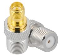 Vecys 2 Pezzi F Femmina a RP-SMA Femmina Adattatore Coassiale RF 50 Ohm Adattatore Antenna da RP-SMA a F per Cavo di Prolunga Antenna Radio