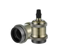 Vecys 2 Pezzi Portalampada E27 Vintage Bronzo Adattatore Edison Retro Portalampada Adattatore per Lampadine Vintage Lampada a Sospensione（Bronzo）