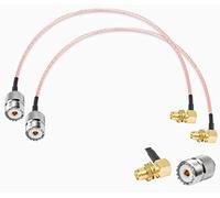 Vecys 2PCS SO239 a SMA Pigtail SMA Femmina ad Angolo Retto a UHF Femmina SO-239 RF Cavo Coassiale Coassiale RG316 12 "/ 30CM per Walkie Talkie CB Radio Antenna Radio Portatile