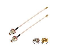 Vecys 2PCS U.F.L1 a N Tipo Femmina Cavo Coassiale a Bassa Perdita 10" /25CM U.F.L1 RG178 Cavo Coassiale Pigtail per Router Wireless Mini PCIE Schede di rete PCI Wi-Fi WAN Repeater