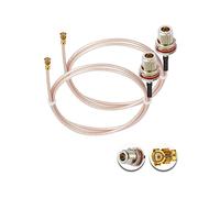 Vecys 2PCS U.F.L1 a N Tipo Femmina Cavo Coassiale a Bassa Perdita 20" /50CM U.F.L1 RG178 Cavo Coassiale Pigtail per Router Wireless Mini PCIE Schede di rete PCI Wi-Fi WAN Repeater