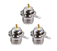 Vecys 3 Pezzi Connettori Bulkhead SO239 UHF Femmina SO-239 Bulkhead Dado Maniglia Ponte Clip Saldare Coppa Pannello Montaggio Diritto Connettore Coax Adattatore
