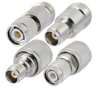 Vecys 4 Pezzi Kit Adattatore Coassiale RF N a TNC Connettore N a TNC 4 Tipi Set 50 Ohm