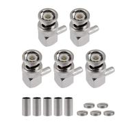 Vecys 5 PCS BNC Maschio ad Angolo Retto Crimpare Connettori 50 Ohm BNC Maschio Crimpare Connettori per RG58 RG142 RG400 VLMR195 RF Coassiale Cavo