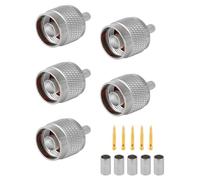 Vecys 5 Pezzi N Maschio 50 Ohm Connettori N Maschio a Crimpare RF Connettore Coassiale Adattatore Cavo Coassiale RG58 VLMR195 RG142 RG400 Bassa Perdita
