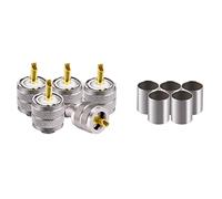 Vecys 5 Pezzi PL-259 Maschio Connettori 50 Ohm UHF PL259 Maschio Adattatore Connettore Coassiale RF a Crimpare per RG-213 VLMR-400 RG8 RG59 Cavo Coassiale a Bassa Perdita Compatibile con Radioamatori