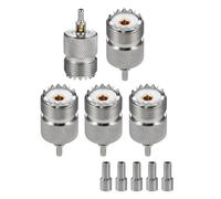 Vecys 5PCS SO-239 UHF Femmina Connettori 50 Ohm SO239 Femmina Jack Crimpare RF Connettore Coassiale Adattatore per RG174 RG316 Cavo Coassiale a Bassa Perdita Compatibile con le Radioamatoriali
