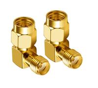 Vecys Adattatore 4G Adattatore SMA Maschio a Femmina Angolo Retto 90 ° Convertitore SMA per Cavo coassiale RF Scheda PCI 2G 3G Router Antenna WiFi Rete WLAN senza Fili 2 Pezzi