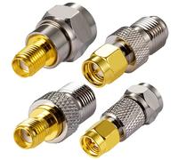 Vecys Adattatore Connettore SMA Adattatore Diritto da SMA a Tipo F Connettore Cavo Coassiale per Radio FM, Antenna DAB, Antenna TV WIFI CATV (4 pezzi)