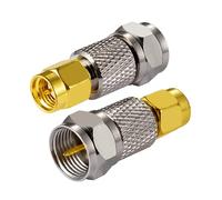 Vecys Adattatore per Connettore SMA Adattatore Dritto da SMA Maschio a F Maschio Connettore per Cavo Coassiale Antenna Radio FM DAB WIFI CATV TV Antenne Reti Modem (2 pezzi)