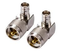 Vecys Adattatore Radio CB PL259 UHF Maschio a BNC Femmina Adattatore Antenna 90 Gradi Ad Angolo Retto per CB Antenna Walkie Talkie Portatile Radio Bidirezionale SO 239 Coax (2 pezzi)