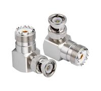 Vecys Adattatore Radio CB SO239 UHF Femmina a BNC Maschio Adattatore Antenna 90 Gradi Ad Angolo Retto per CB Antenna Walkie Talkie Portatile Radio Bidirezionale PL259 Coassiale (2 pezzi)