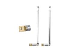 Vecys Antenna FM Telescopica 7 Sezioni Portatile Antenna Radio FM DAB per Ricezione TV VHF/UHF Stereo DVB-T (2 Pezzi)