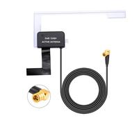Vecys Antenna Patch Attiva DAB DAB + per Autoradio Montaggio su Vetro Adattatore SMB Antenna Radio FM/AM RG174 Cavo 3m 9.8ft Compatibile con Radio Digitale