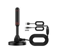 Vecys Antenna TV digitale DVB-T2 portatile per interni ed esterni con base magnetica, cavo da 5 m, connettore USB e TV maschio