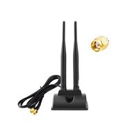 Vecys Antenna WiFi 2.4G / 5G / 5.8G Amplificatore di Segnale Omnidirezionale MIMO a Doppia Frequenza Base Magnetica 6 dBi Adattatore RP-SMA 1,2m 3,9ft per Rete PCIE Router Scheda WLAN Antenna