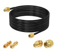 Vecys Cavo Coassiale RF da SMA Maschio a Femmina Bulkhead RG174 da 16.4 ft/5 m + 2 Kit di Adattatori SMA per Adattatore Wireless per il Potenziamento del Segnale dell'antenna del Router
