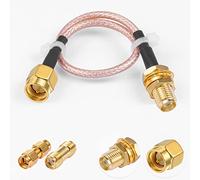 Vecys Cavo Coassiale RF da SMA Maschio a Femmina RG316 6"/15CM + 2 Kit di Adattatori SMA per Adattatore Wireless per il Potenziamento del Segnale Antenna del Router